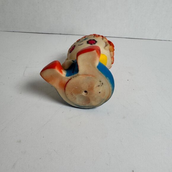 Vintage Raggedy Andy Style Squeak Toy Japan Rubber Boy Doll Red Hair 5.5" - Picture 6 of 8